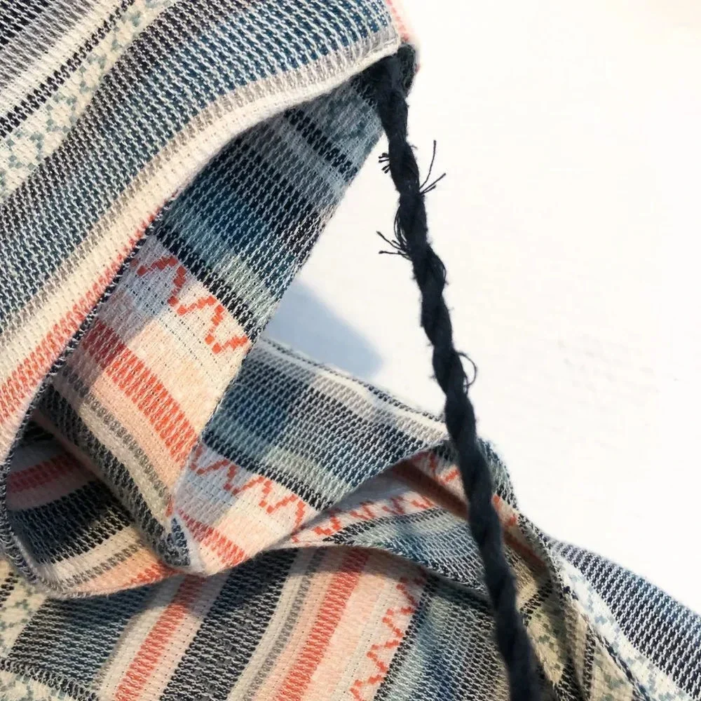 The Odells Striped V Neck Cropped Wide Leg Tassled Beach Vacation Romper XS - Picture 9 of 11